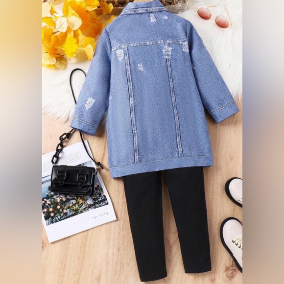 BNIB YOUTH GIRLS 2 pc TANK MINI INFLUENCER JUMP SUIT WITH LONG DENIM JACKET 6 Y - Picture 3 of 15